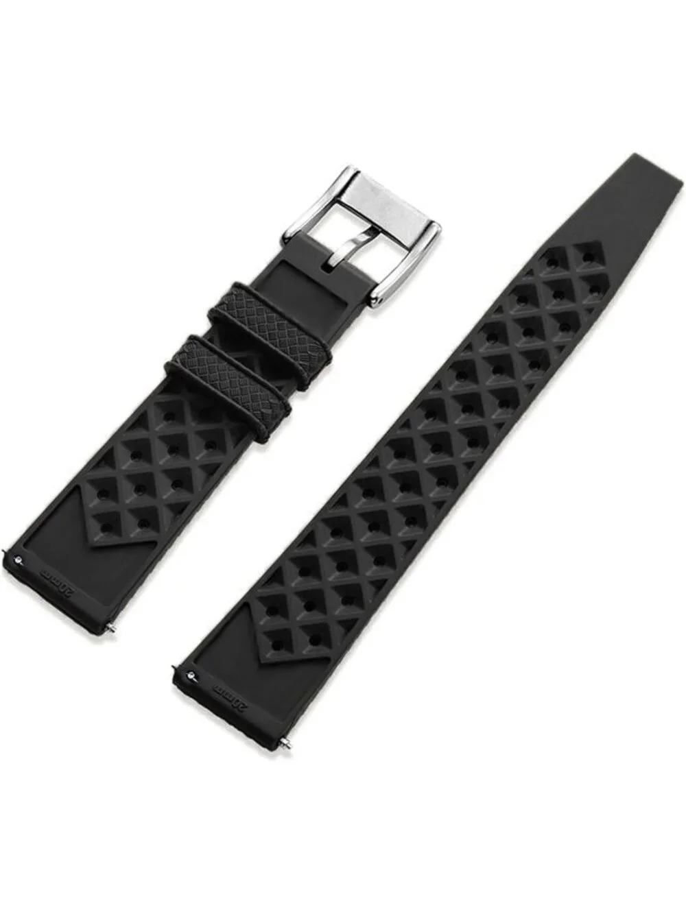 Tropical Style Quick Release FKM Rubber Watch Strap - Soft, Durable, Universal